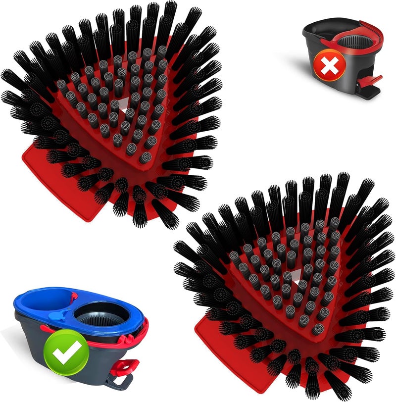 OKcedier Small 2 Pack Scrub Brush Head ONLY for O Cedar RinseClean 2-Tank Spin Mop, Replacement Head Scrubber Brush,NOT for EasyWring 1-Tank System - Image 1